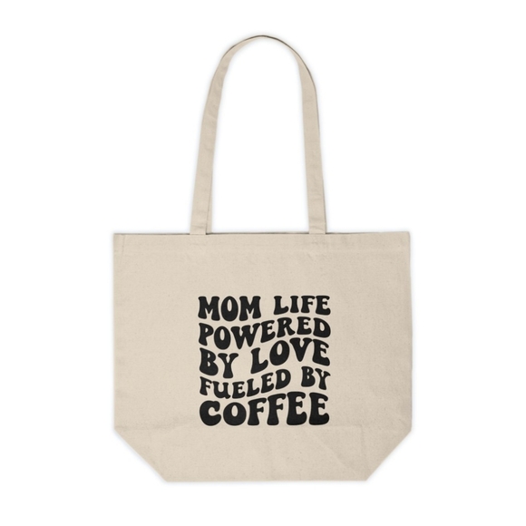 Mom Life Powered By Love Fueled By Coffee Custom Tote Bag - Picture 1 of 3